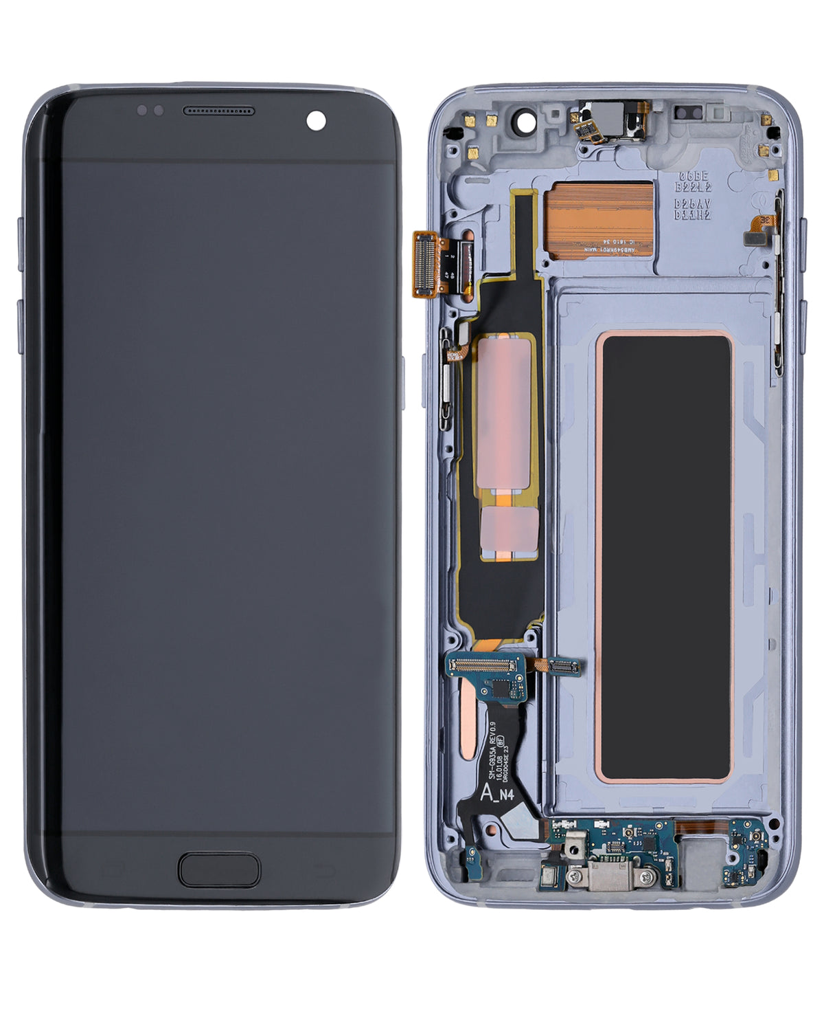 OLED Assembly With Frame Compatible For Samsung Galaxy S7 Edge Replacement (All US Models / G935A) (Vemake) (Black Onyx)