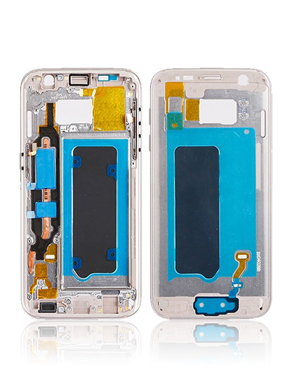 Replacement Mid-Frame Housing Compatible For Samsung Galaxy S7 (With Small Parts) (Gold)
