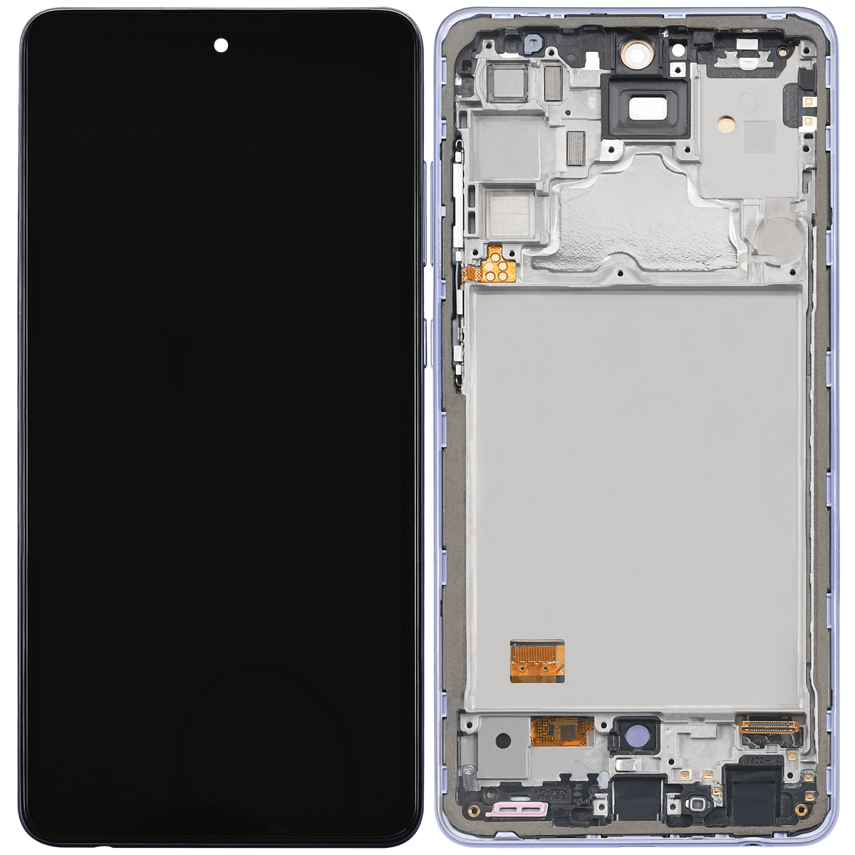 OLED Assembly With Frame Compatible For Samsung A72 Replacement (A725 / 2021) (6.67") (Vemake) (Awesome Violet)