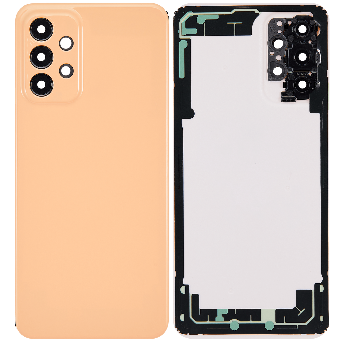 Back cover Glass Compatible For Samsung Galaxy A23 (A235 / 2022) (Vemake) (Peach)