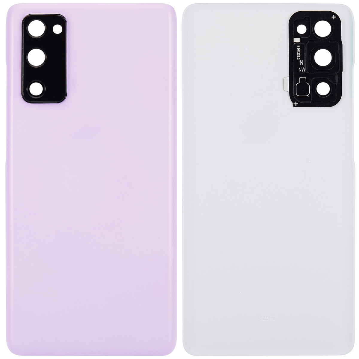Back cover Glass With Camera Lens Compatible For Samsung Galaxy S20 FE 5G Replacement (Vemake) (Cloud Lavender)