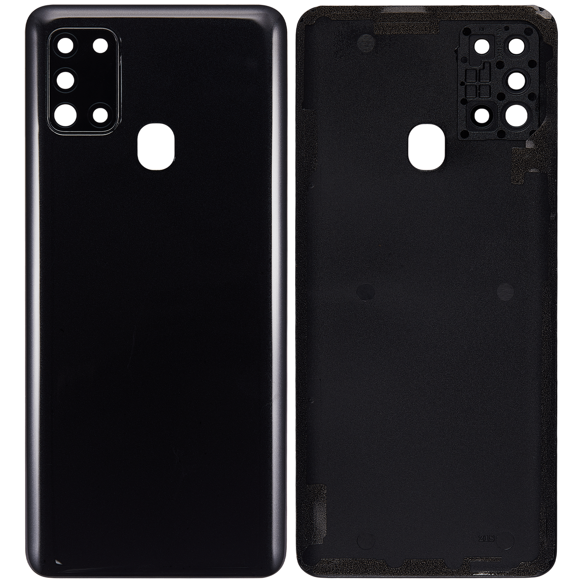 Back cover Glass With Camera Lens Compatible For Samsung Galaxy A21S (A217 / 2020) (Vemake) (Black)
