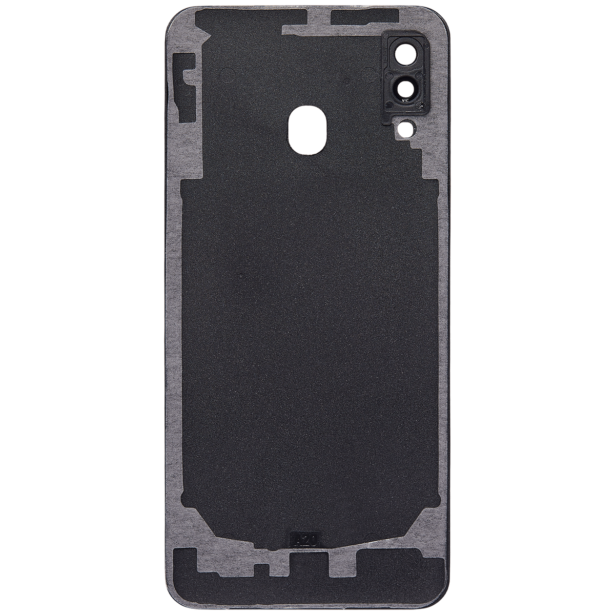 Back cover Glass With Camera Lens Compatible For Samsung Galaxy A20 (A205 / 2019) (Vemake) (Black)