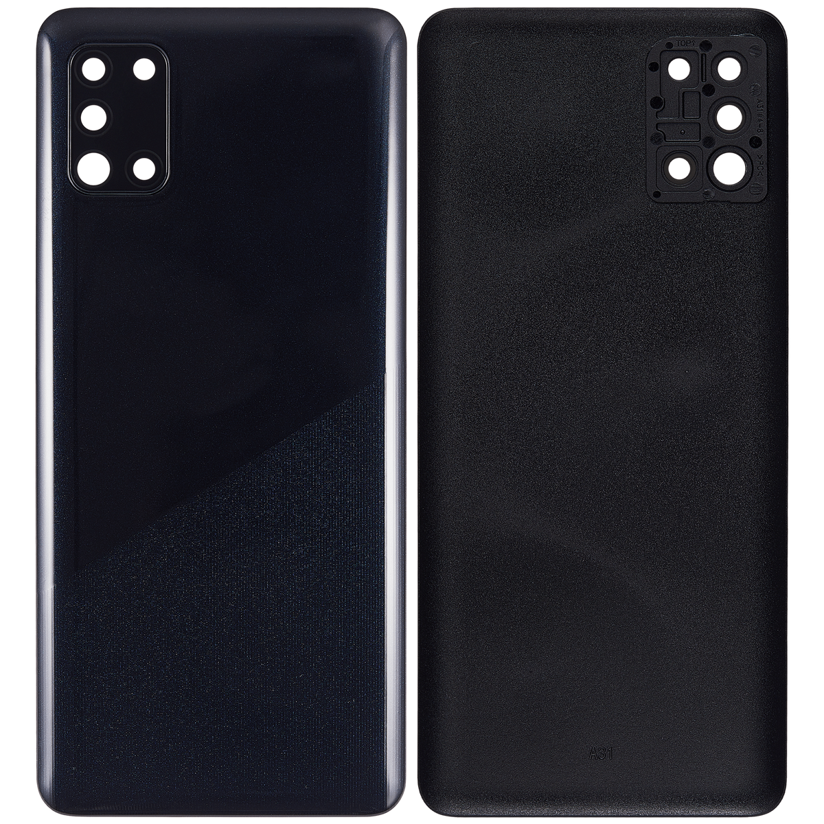 Replacement Back cover Glass With Camera Lens Compatible For Samsung Galaxy A31 (A315 / 2020) (Vemake) (Prism Crush Black)