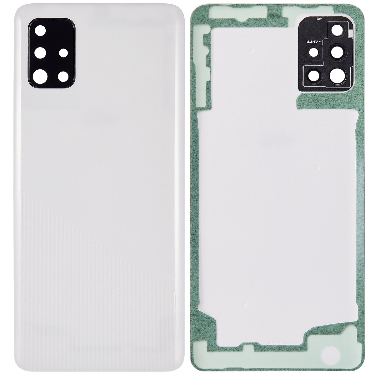 Back cover Glass With Camera Lens Compatible For Samsung Galaxy A51 4G (A515 / 2019) (Vemake) (Prism Crush White)