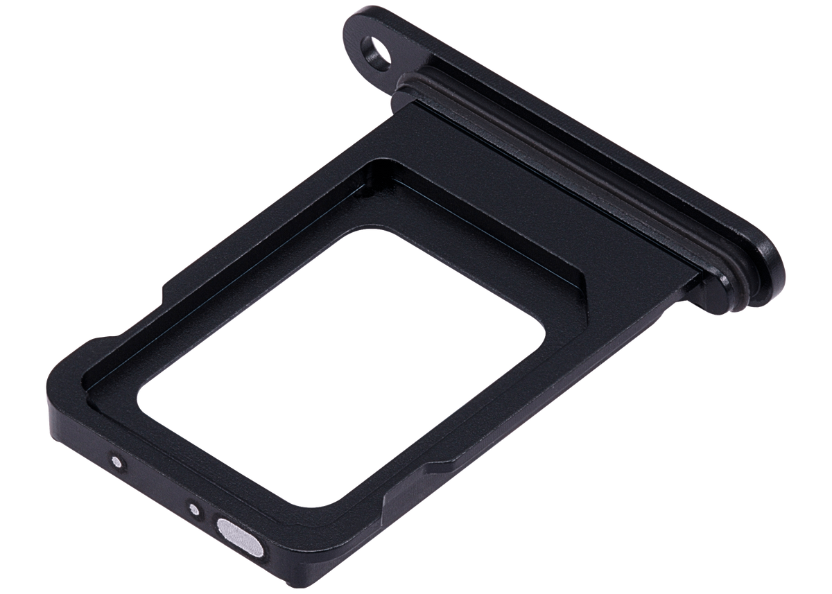 Dual Sim Card Tray Compatible For iPhone 15 / 15 Plus (Black)