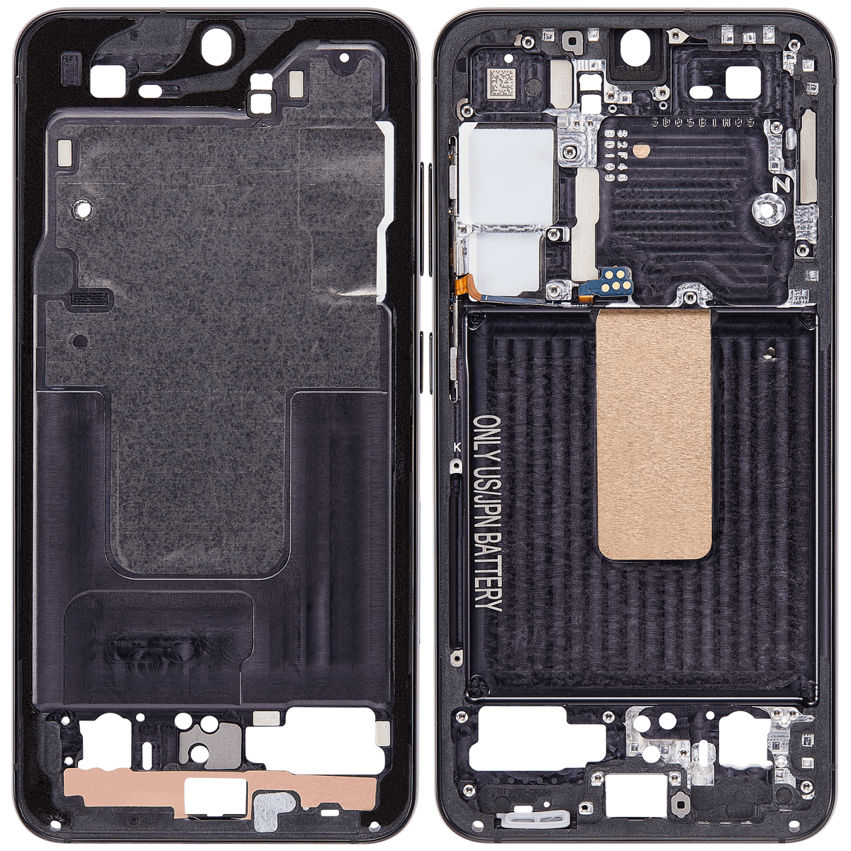 Mid-Frame Housing Compatible For Samsung Galaxy S23 5G Replacement (US & International Version) (Phantom Black)