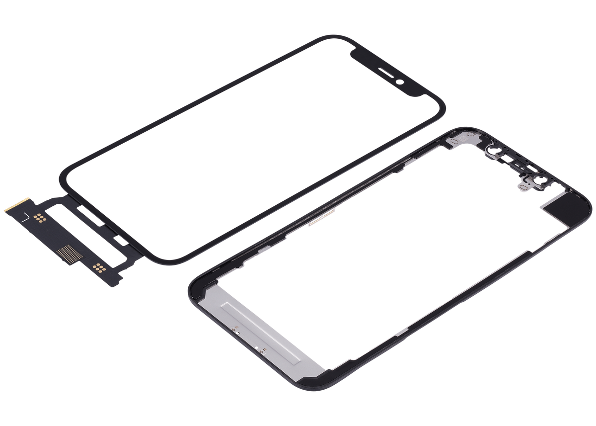 4 in 1 Short Flex (Digitizer Touch With Glass + OCA + Frame Pre-installed) Compatible For iPhone 12 Mini (OCA Master)