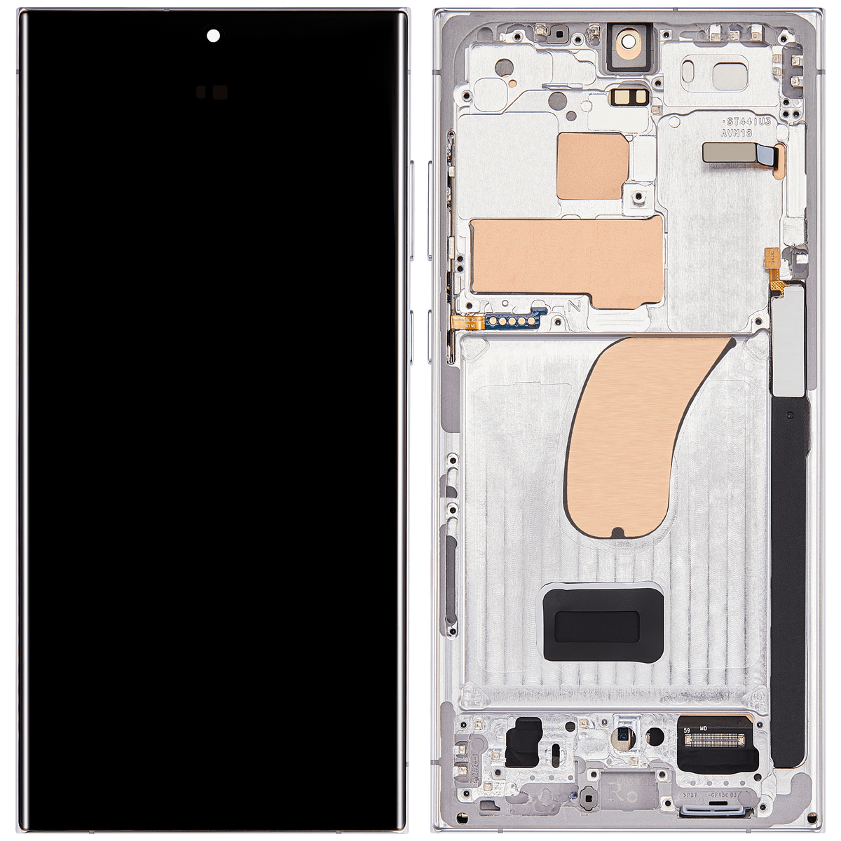 OLED Assembly With Frame Compatible For Samsung Galaxy S23 Ultra Replacement (US & International) (Vemake ) (Sky Blue)
