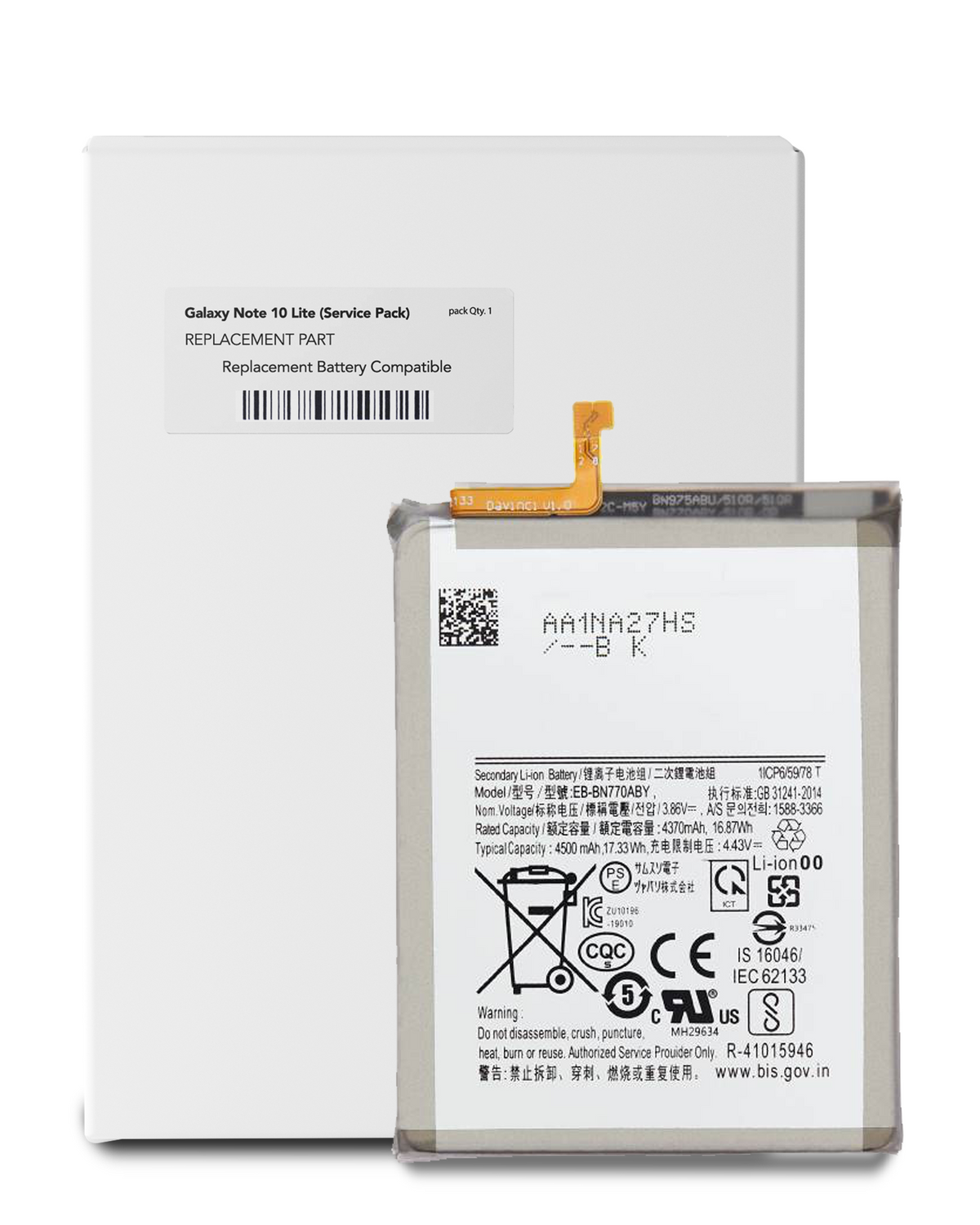 Replacement Battery Compatible For Samsung Galaxy Note 10 Lite (Service Pack)