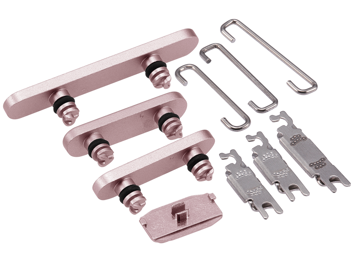 Hard Buttons (Power / Volume / Switch) Compatible For iPhone 15 / 15 Plus (Pink)