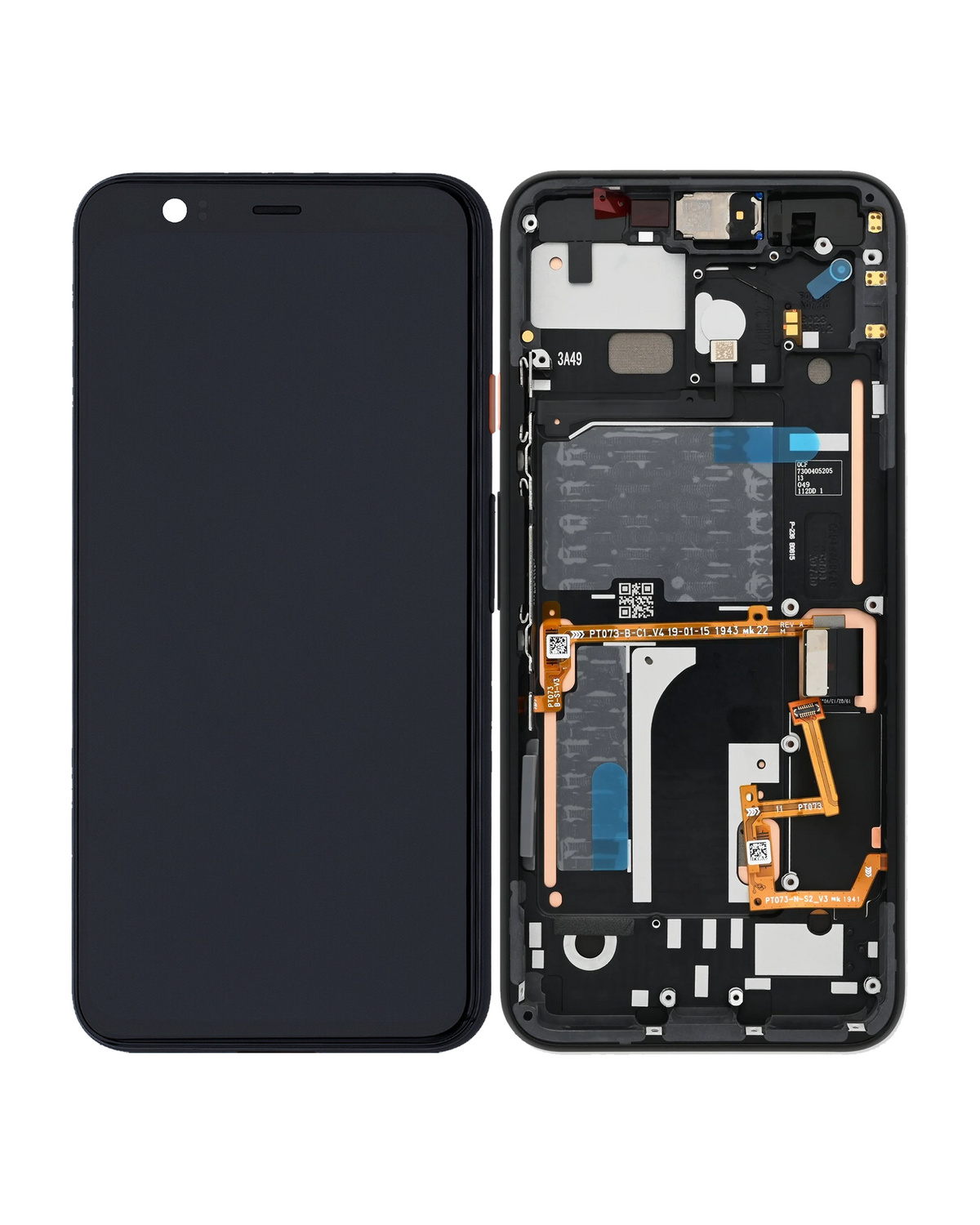 Replacement OLED Assembly With Frame Compatible For Google Pixel 4 (Genuine OEM) (Oh So Orange Power Button)