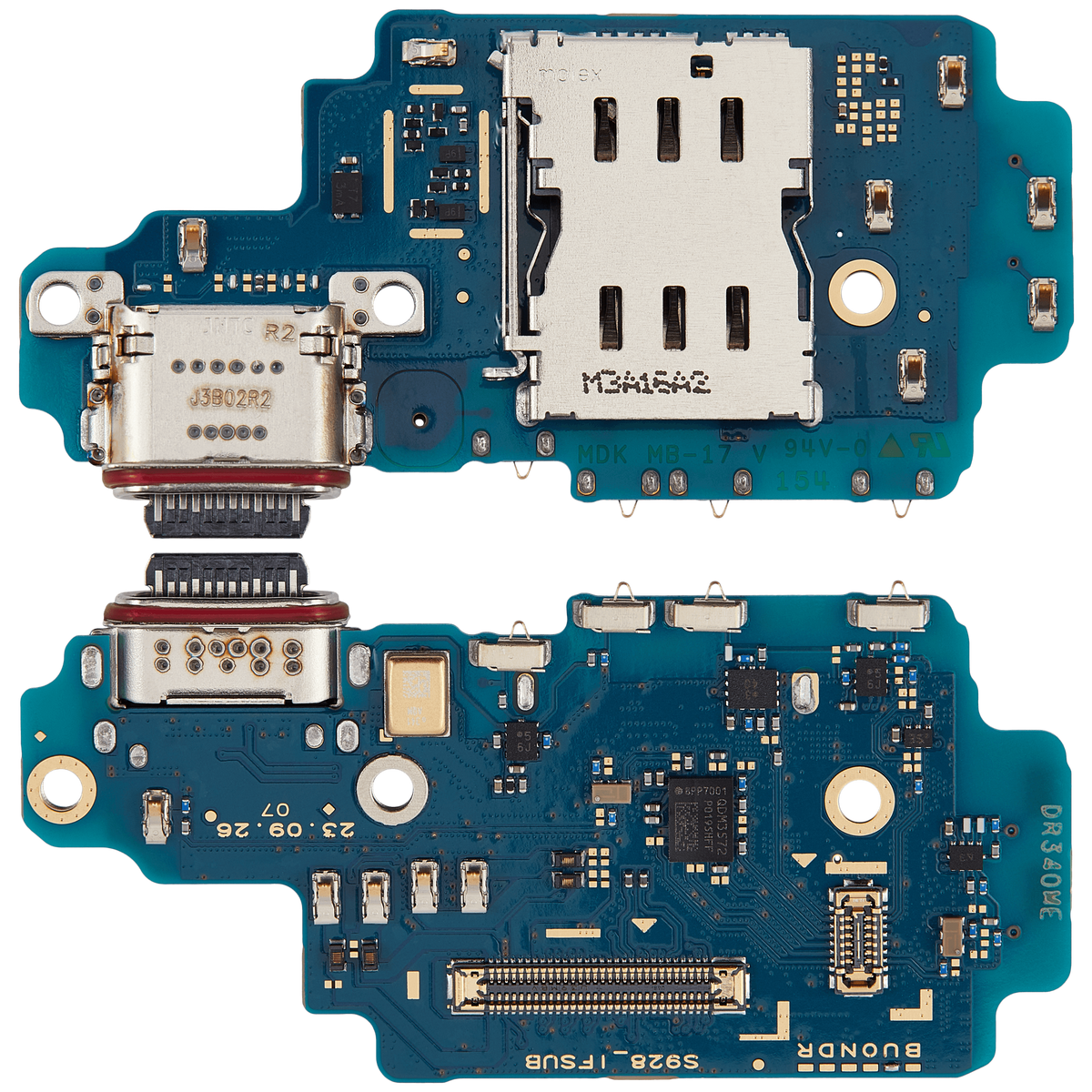 Charging Port Board With Sim Card Reader Compatible For Samsung Galaxy S24 Ultra 5G Replacement (S928U) (North American Version)