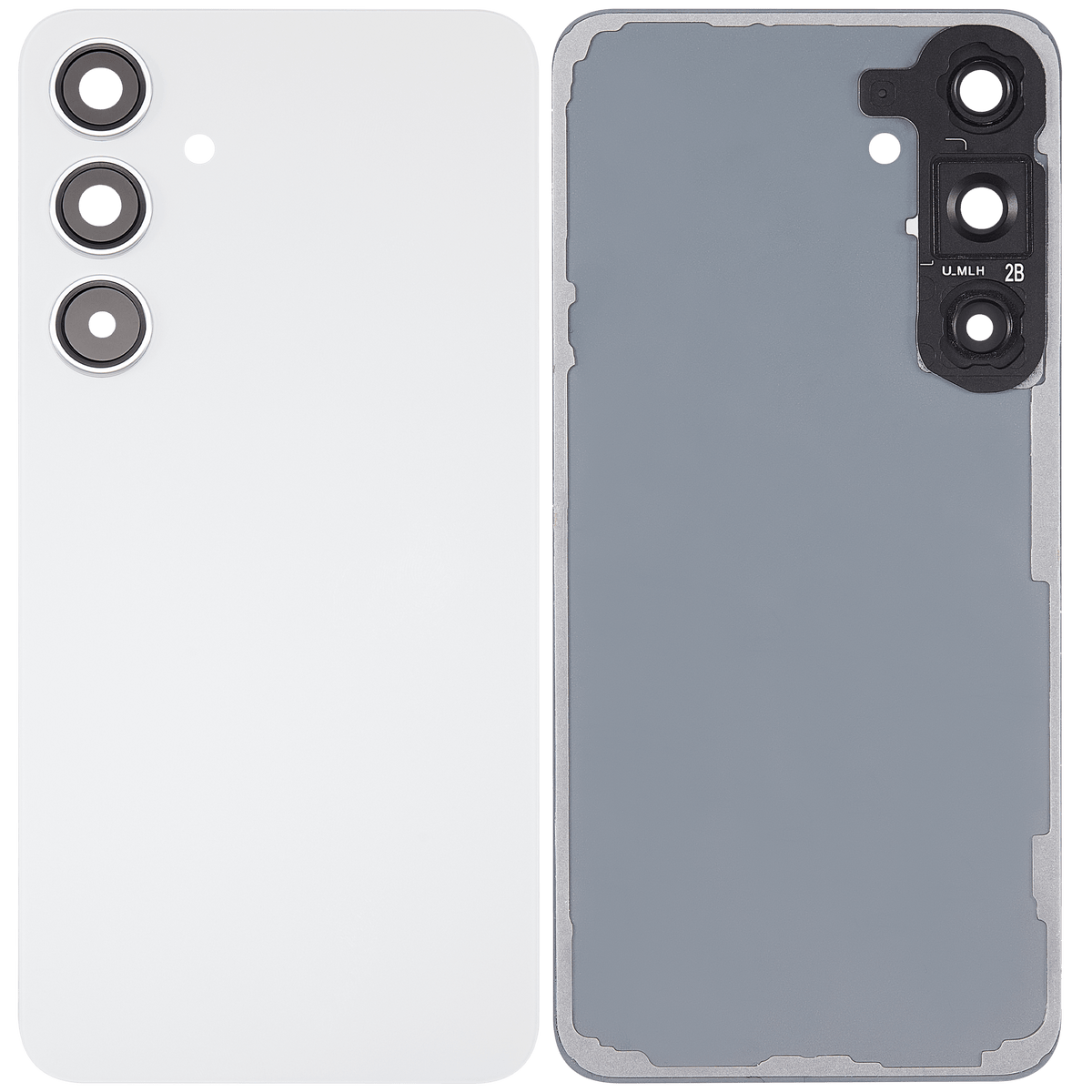 Replacement Back Cover Glass With Camera Lens Compatible For Samsung Galaxy S24 Plus 5G (No Logo) (Aftermarket Plus) (Marble Gray)