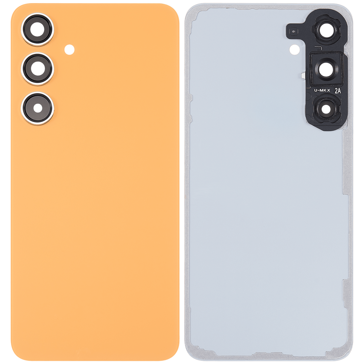 Replacement Back Cover Glass With Camera Lens Compatible For Samsung Galaxy S24 Plus 5G (No Logo) (Aftermarket Plus) (Sandstone Orange)
