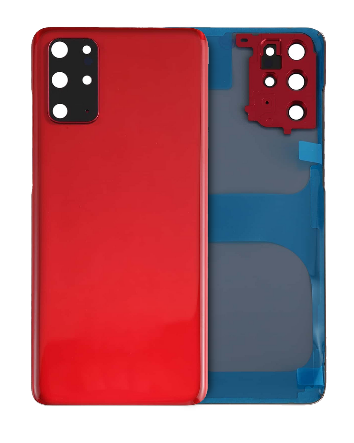 Back Cover Glass With Camera Lens Compatible For Samsung Galaxy S20 Plus Replacement (Service Pack) (Aura Red)