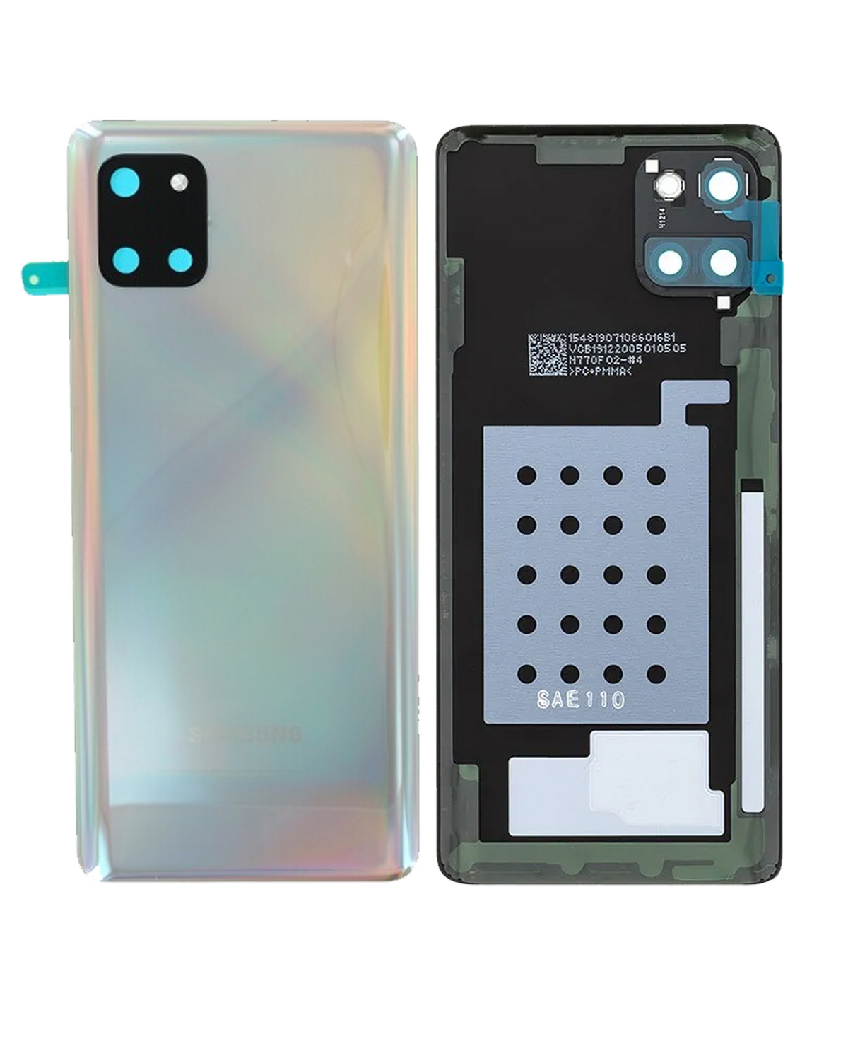 Replacement Back Cover Glass With Camera Lens Compatible For Samsung Galaxy Note 10 Lite (Service Pack) (Aura Glow)