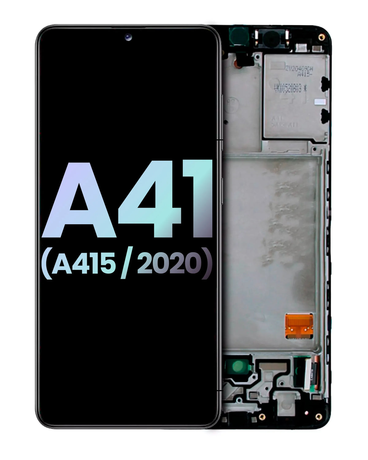 LCD Assembly With Frame Compatible For Samsung Galaxy A41 (A415 / 2020) (Service Pack) (Prism Crush Black)