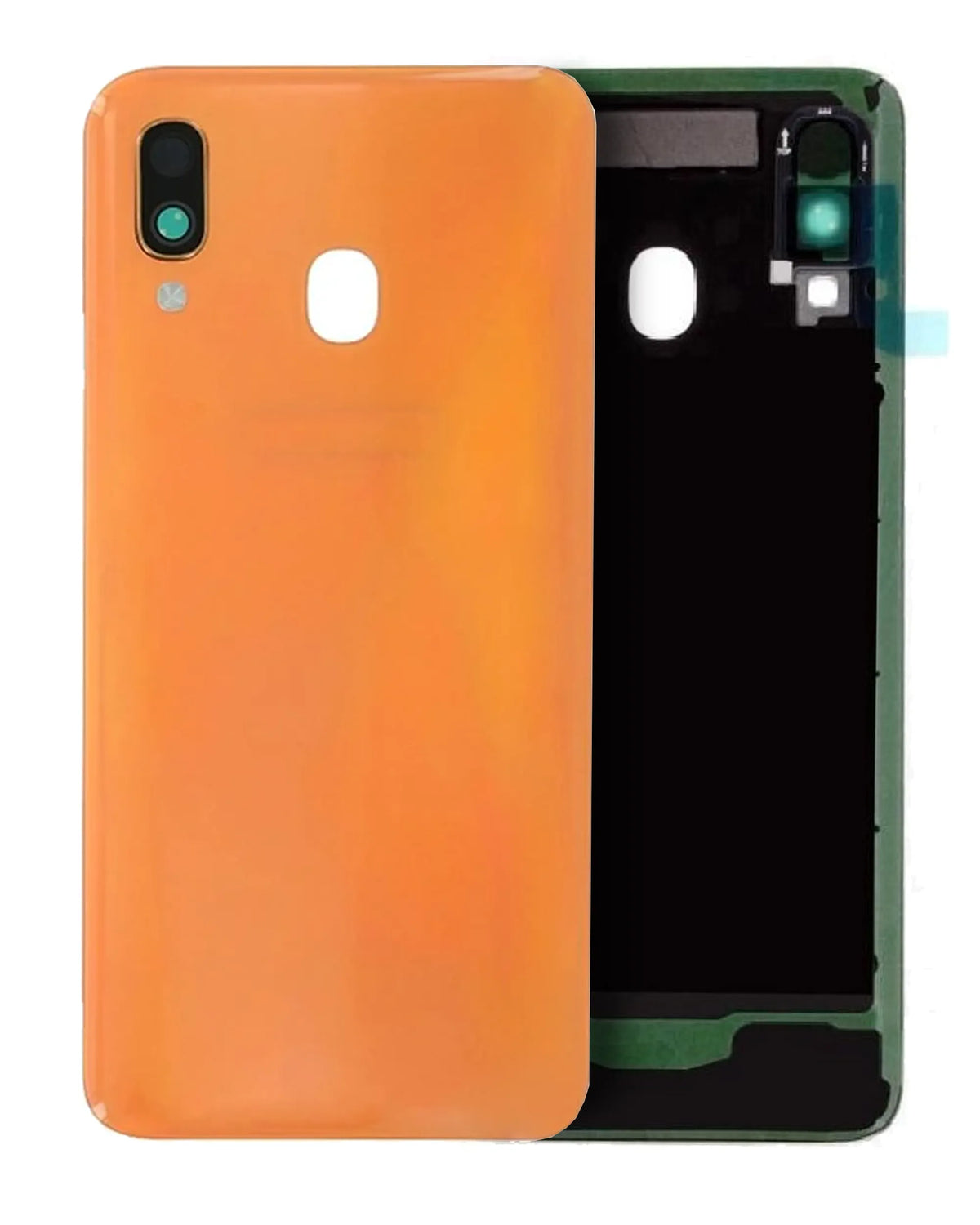Back Cover Glass With Camera Lens Compatible For Samsung Galaxy A40 (A405 / 2019) (Service Pack) (Orange)