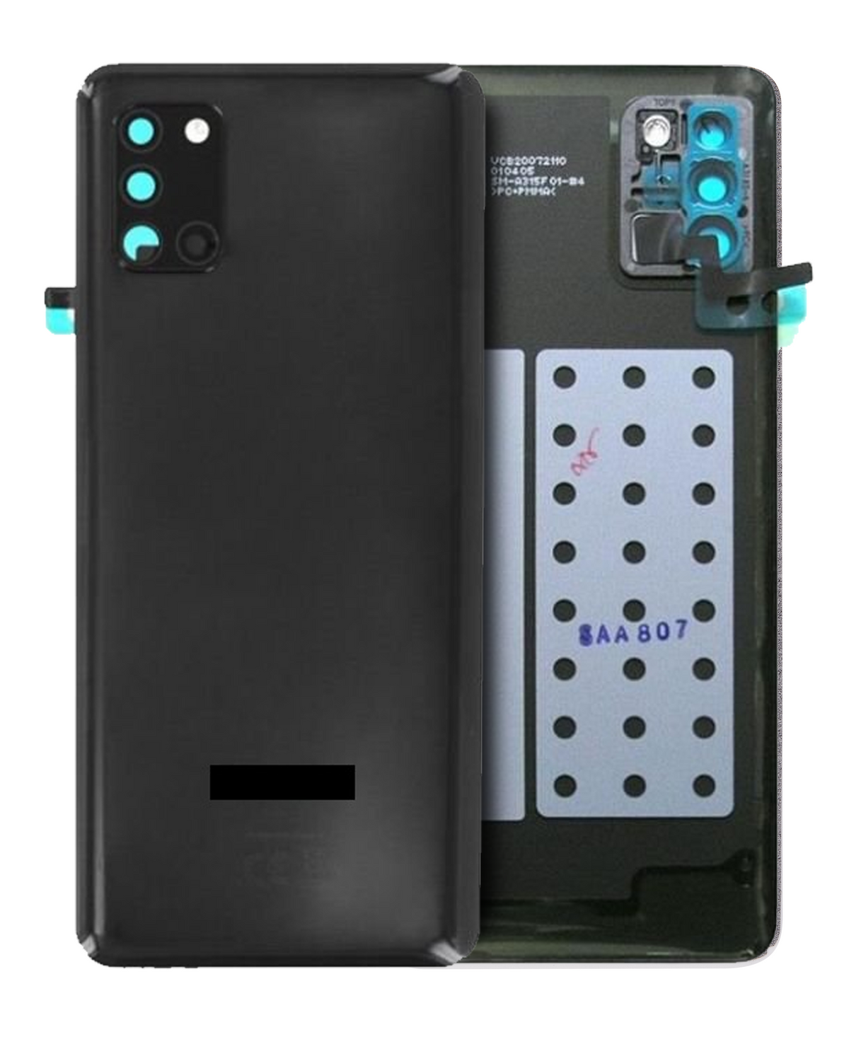 Back Cover Glass With Camera Lens Compatible For Samsung Galaxy M31 (Service Pack) (Black)