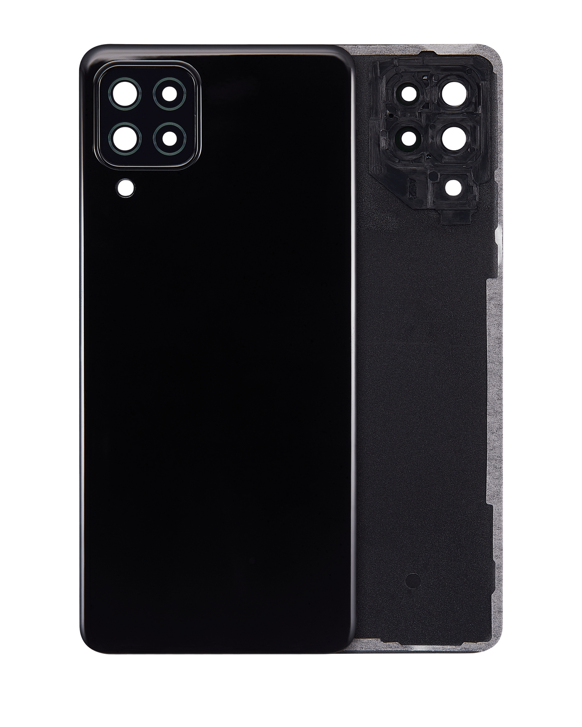Back Cover Glass With Camera Lens Compatible For Samsung Galaxy A22 4G (A225 / 2021) (Service Pack) (Black)