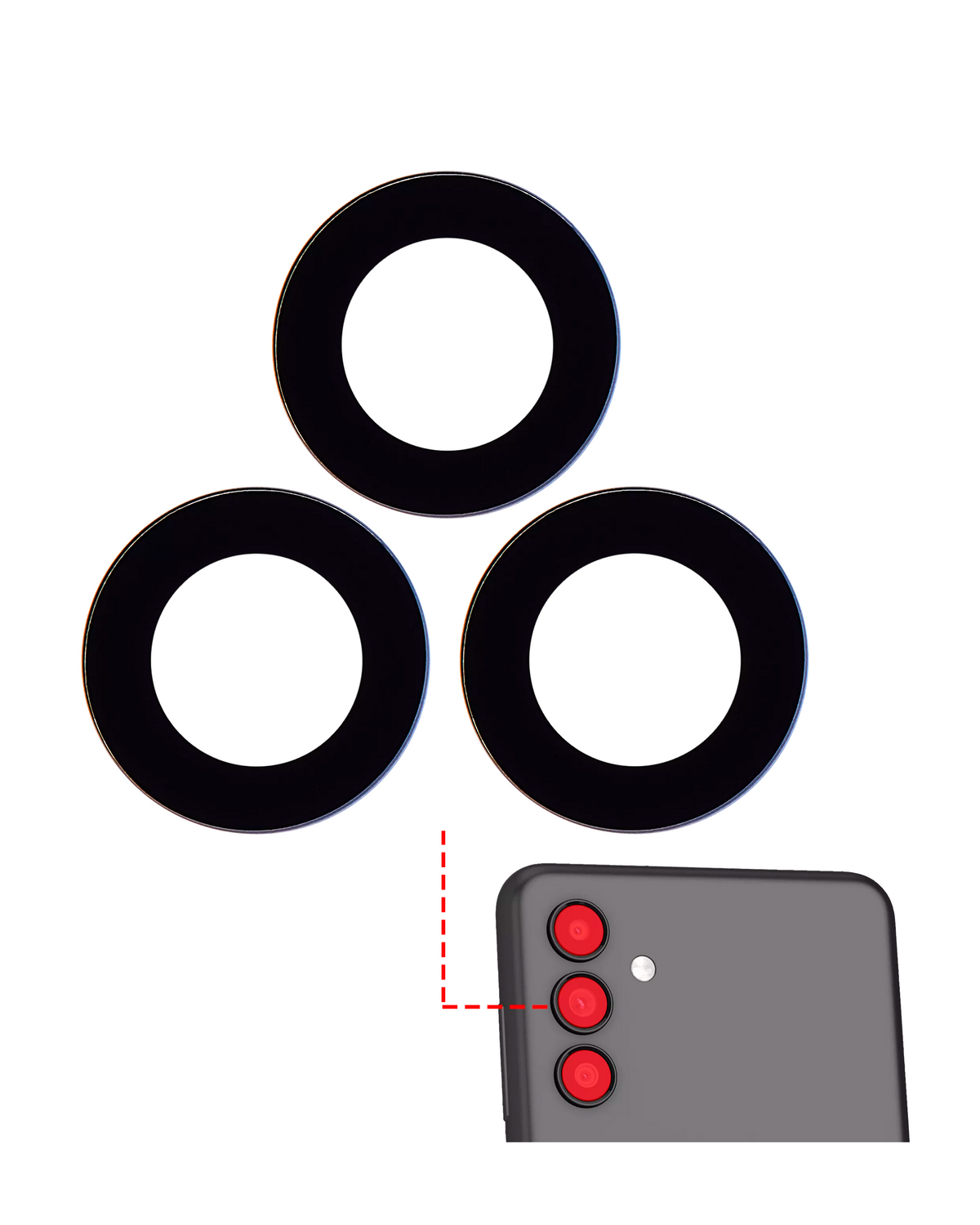 Back Camera Lens (Glass Only) With Adhesive Compatible For Samsung Galaxy A24 (A246 / 2023)