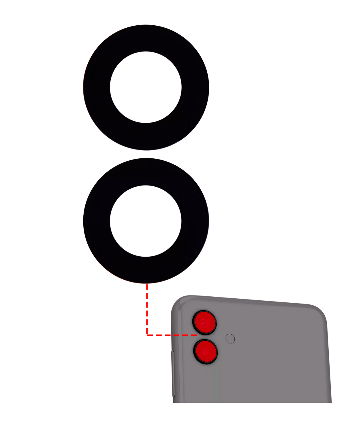 Back Camera Lens (Glass Only) With Adhesive Compatible For Samsung Galaxy A04E (A042 / 2022)