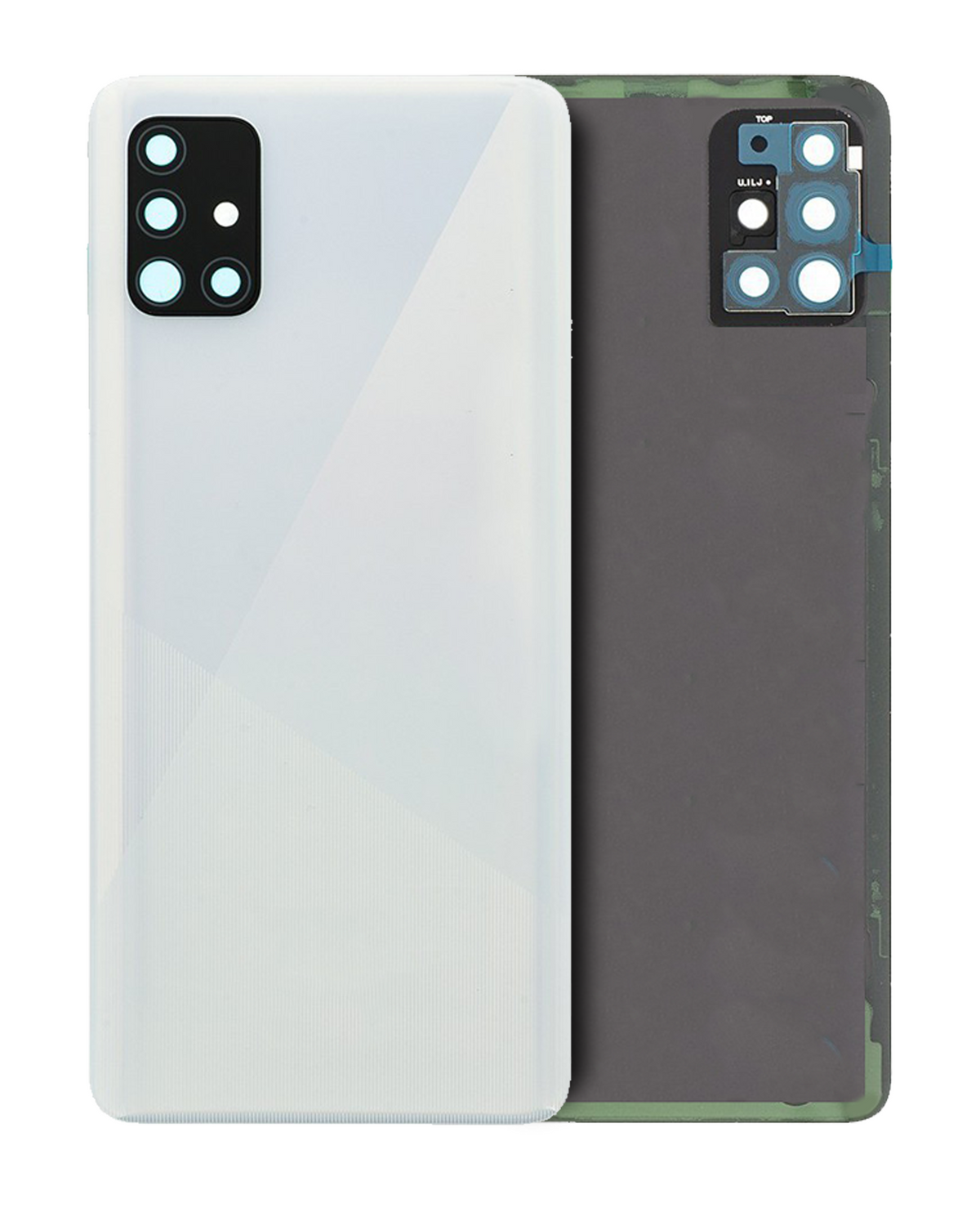 Back Cover Glass With Camera Lens Compatible For Samsung Galaxy A51 4G (A515 / 2020) (Service Pack) (Prism Crush White)