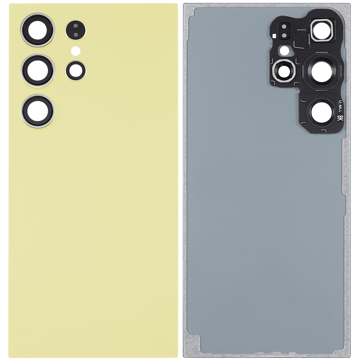 Back Cover Glass With Camera Lens Compatible For Samsung Galaxy S24 Ultra 5G Replacement(No Logo) (Aftermarket Plus) (Titanium Yellow)
