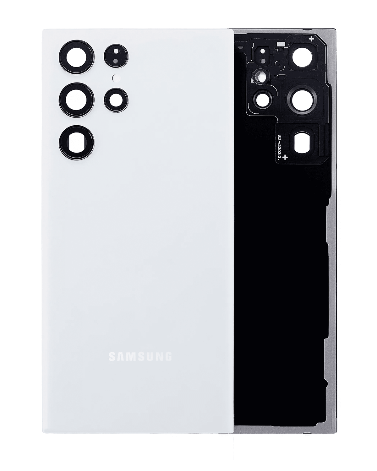Replacement Back cover Glass With Camera Lens Compatible For Samsung Galaxy S22 Ultra 5G (Service Pack) (White)