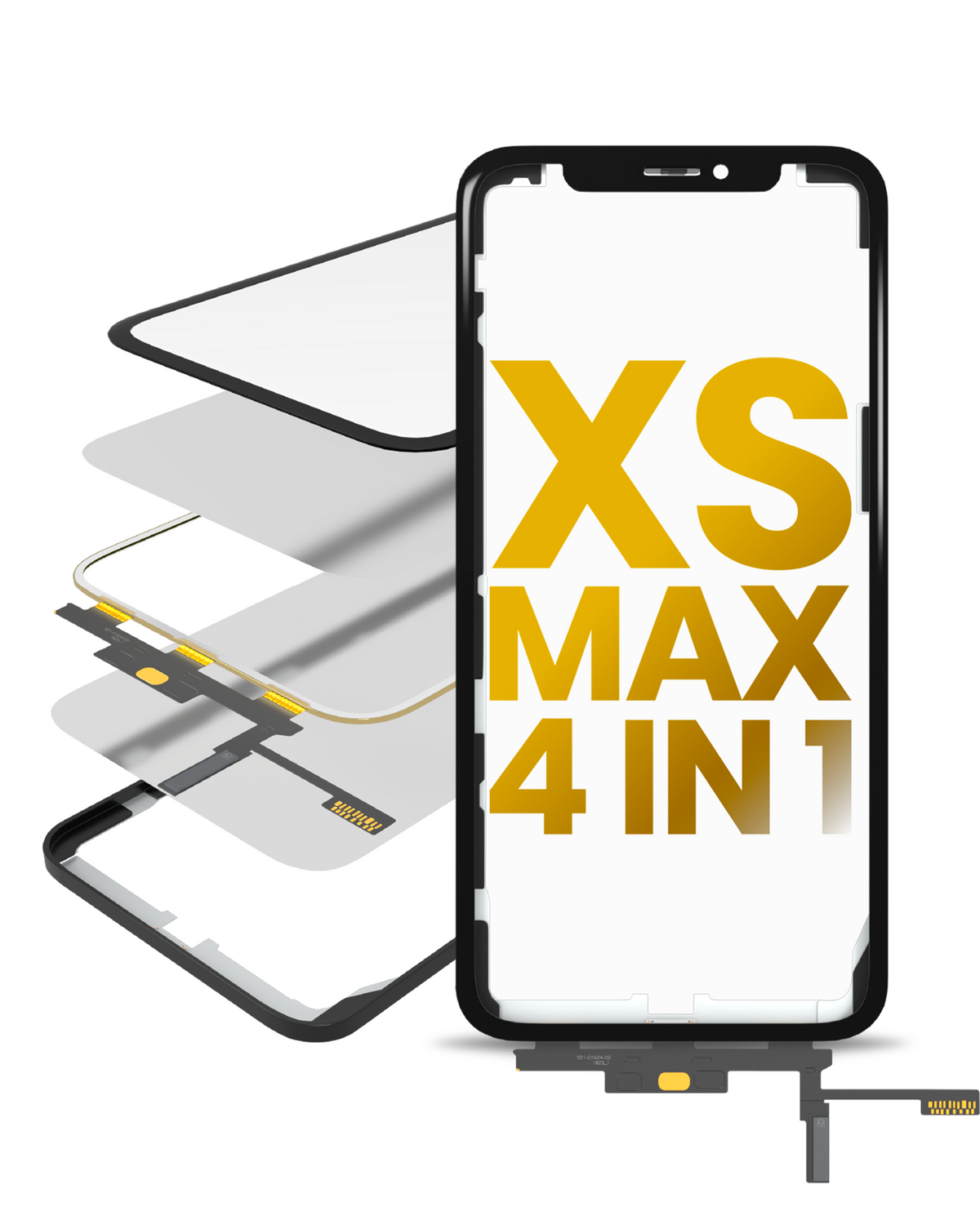4 in 1 Short Flex (Digitizer Touch With Glass + OCA + Frame Pre-installed) Compatible For iPhone XS Max (OCA Master)