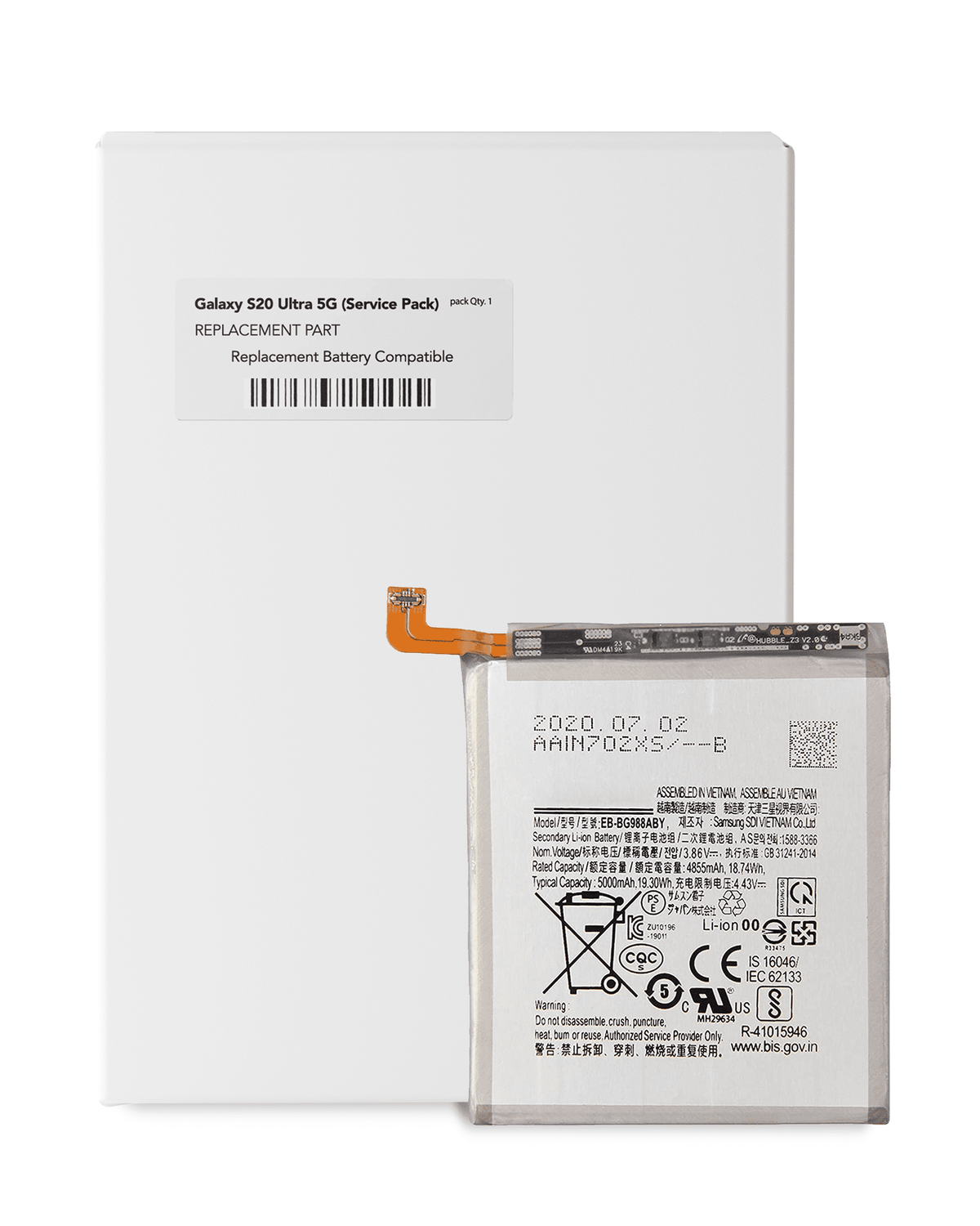 Replacement Battery Compatible For Samsung Galaxy S20 Ultra 5G Replacement (Service Pack)