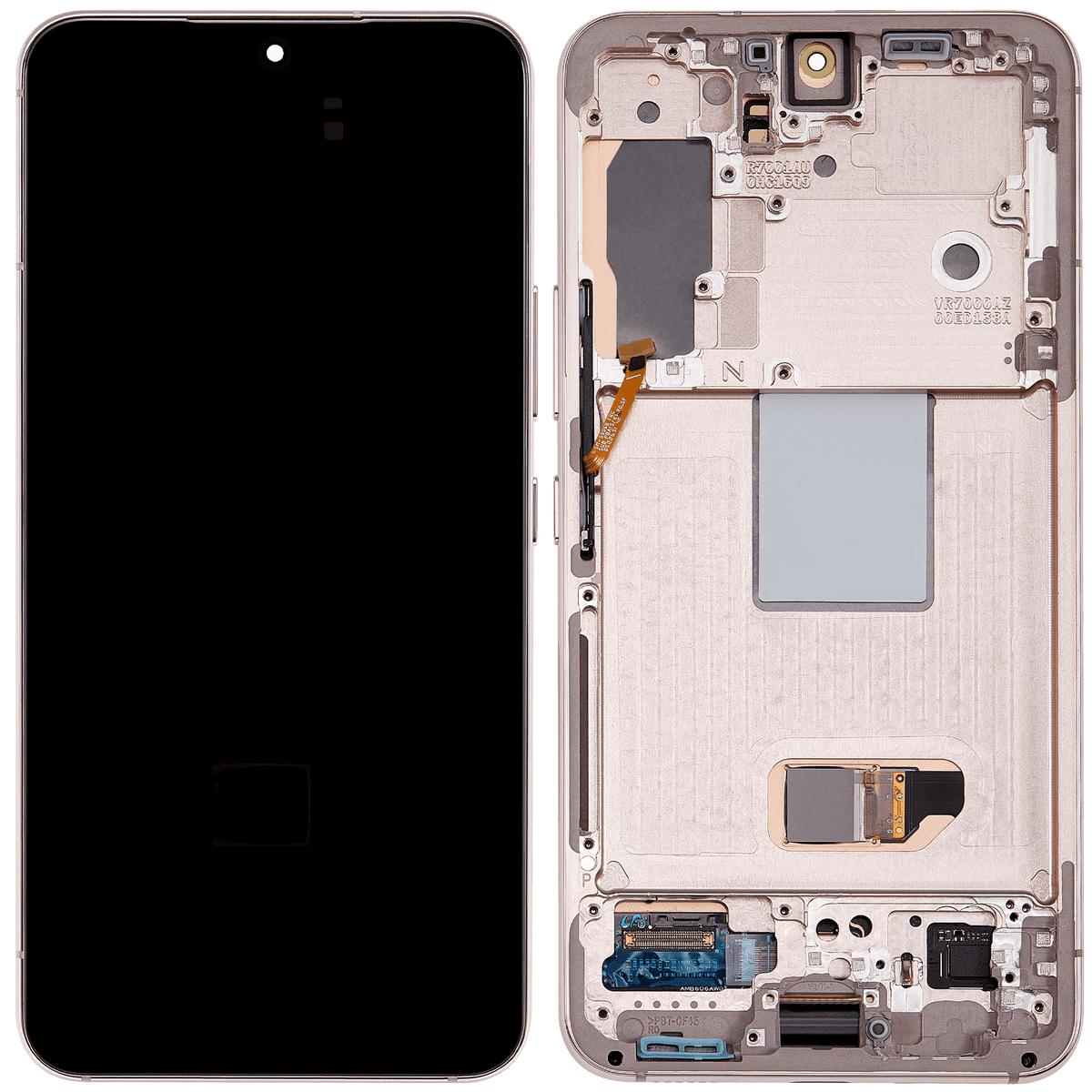 OLED Assembly With Frame Compatible For Samsung Galaxy S22 5G Replacement (US & International Version) (Refurbished) (Pink Gold)