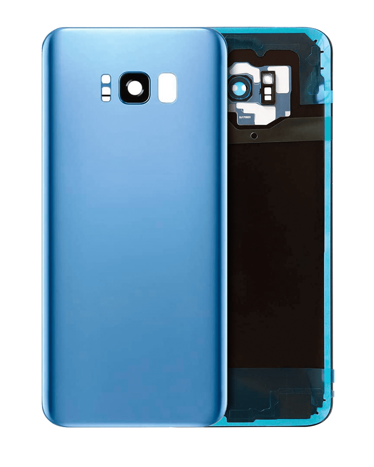 Back Cover Glass With Camera Lens Compatible For Samsung Galaxy S8 Plus Replacement (No Logo) (Vemake) (Coral Blue)