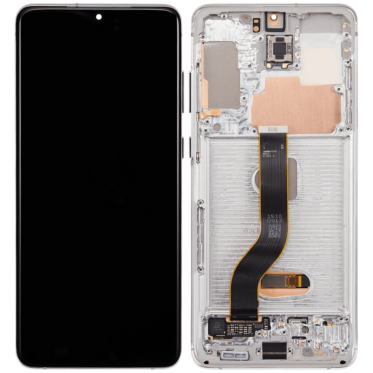 OLED Assembly With Frame Compatible For Samsung Galaxy S20 Plus 5G Replacement (Refurbished) (Cloud White)