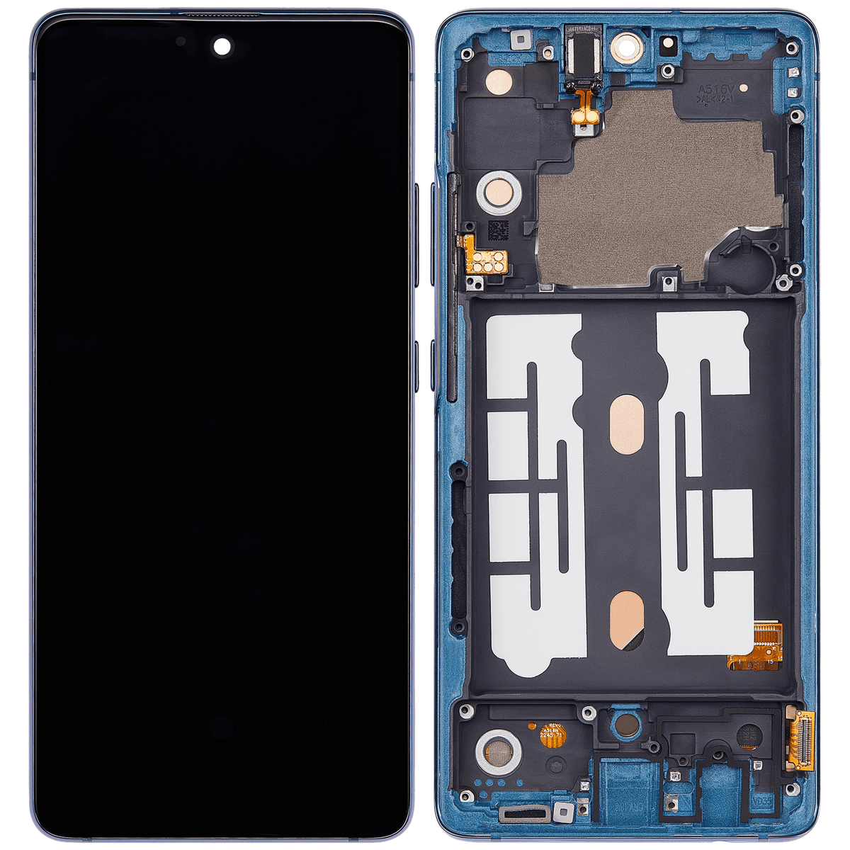Replacement OLED Assembly With Frame Compatible For Samsung Galaxy A51 5G UW (A516V / 2020) (Verizon 5G UW Frame Only) (Refurbished) (Prism Bricks Blue)