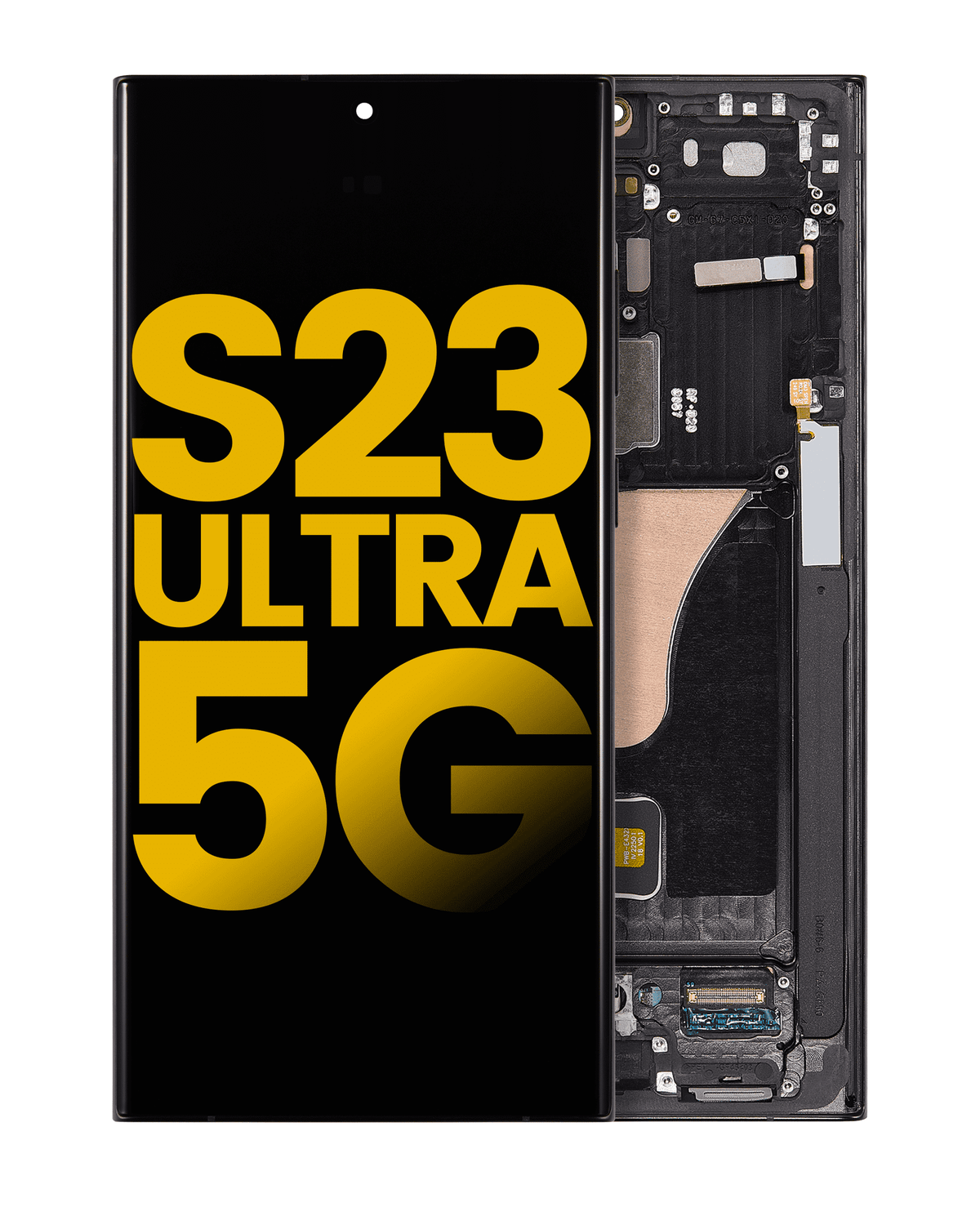 OLED Assembly With Frame Compatible For Samsung Galaxy S23 Ultra Replacement by Macfactory.Store(US & International) (Refurbished) (Graphite / Red)