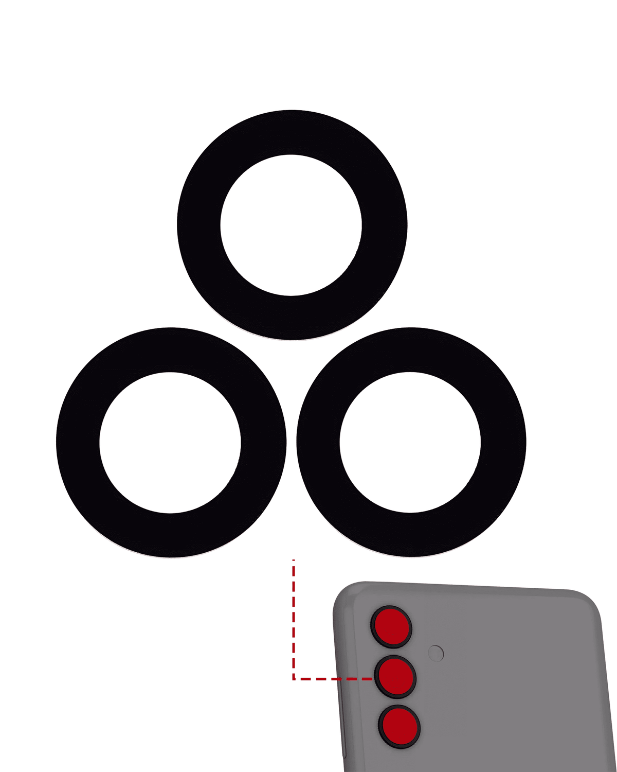 Back Camera Lens (Glass Only) With Adhesive Compatible For Samsung Galaxy A04S (A047 / 2022)