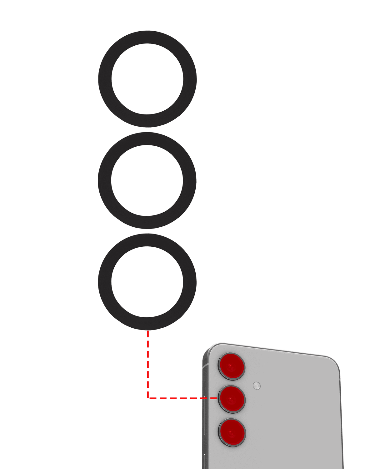 Replacement Back Camera Lens (Glass Only) With Adhesive Compatible For Samsung Galaxy S24 Plus 5G (3 Piece Set) (All Colors) by MacFactory.Store