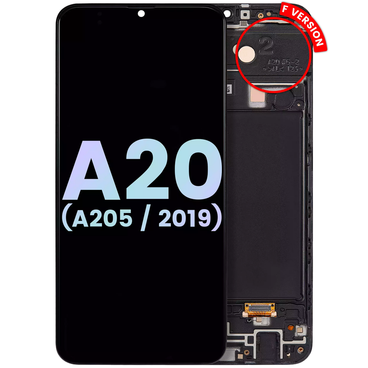 OLED Assembly With Frame Compatible For Samsung Galaxy A20 (A205 / 2019) (F Version) (Service Pack) (All Colors)