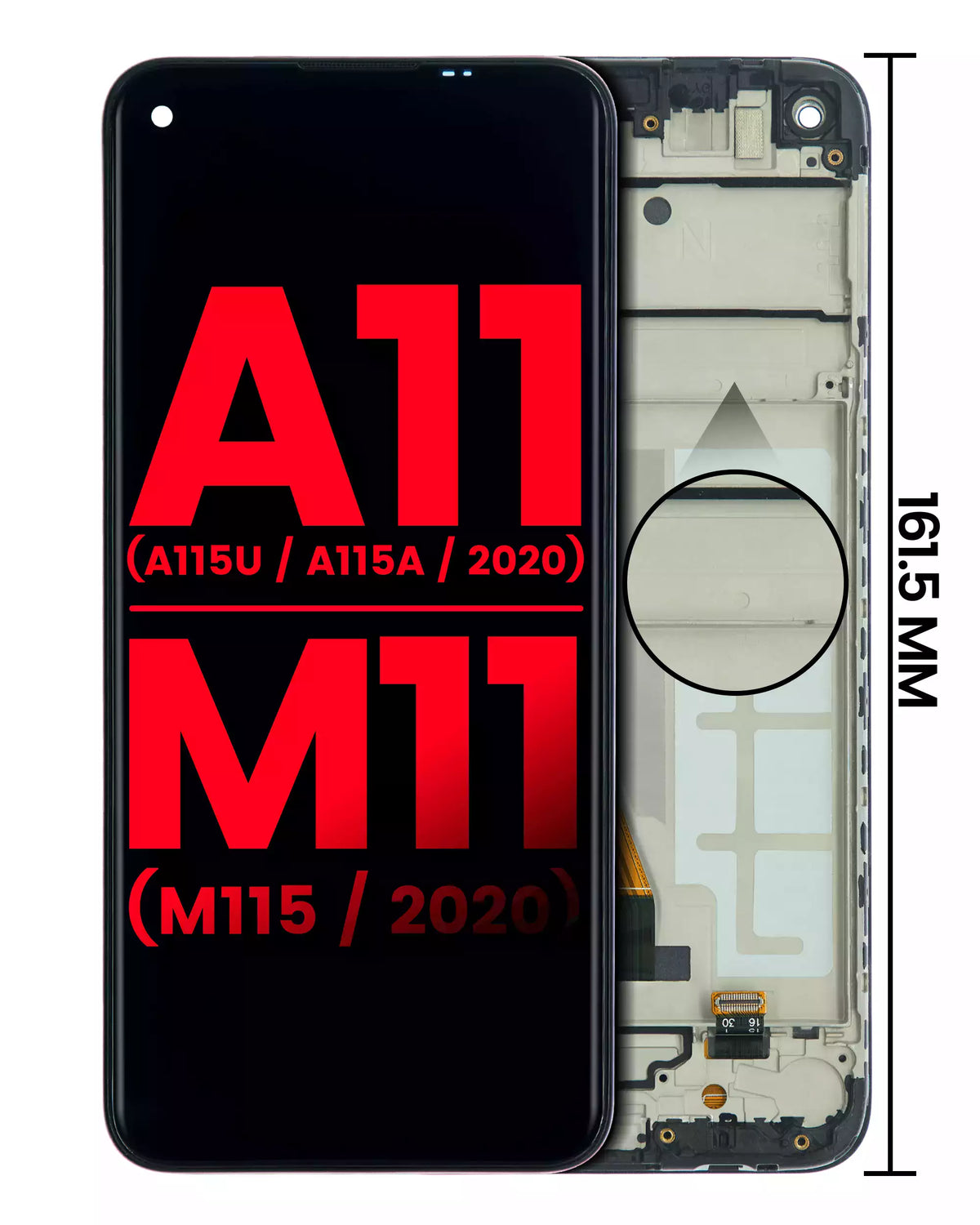 LCD Assembly With Frame Compatible For Samsung Galaxy A11 (A115U / A115A / 2020) / M11 (M115 / 2020) (US Version) (Aftermarket Plus) (All Colors)