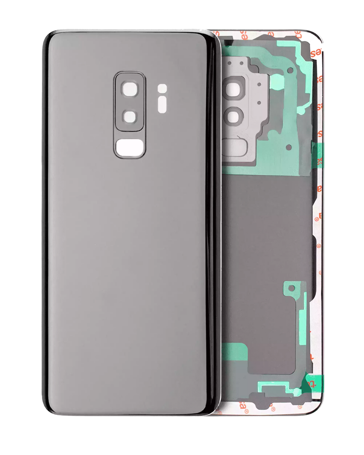 Replacement Back Cover Glass With Camera Lens Compatible For Samsung Galaxy S9 Plus (Service Pack) (Titanium Gray)