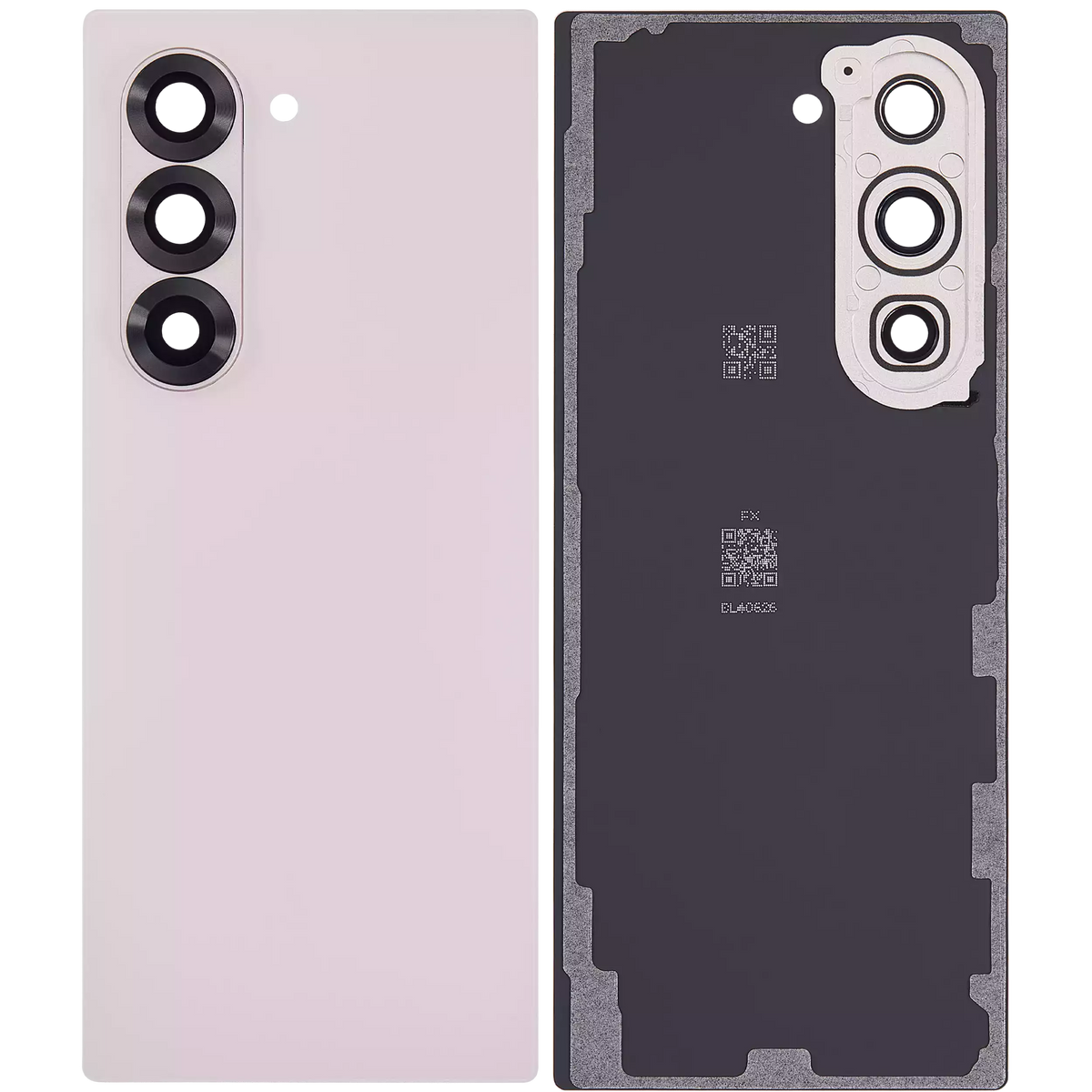 Back Cover Glass With Camera Lens Compatible For Samsung Galaxy Z Fold 6 5G (vemake) (Pink)