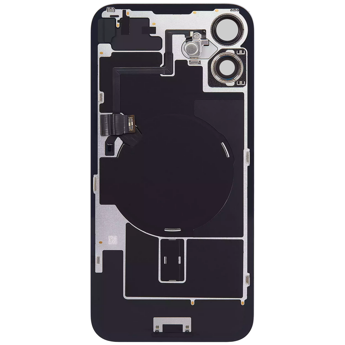Back Glass With Steel Plate With Wireless NFC Charging MagSafe Magnet & Flashlight Flex Compatible For iPhone 16 (Used OEM Pull: Grade A) (Ultramarine)