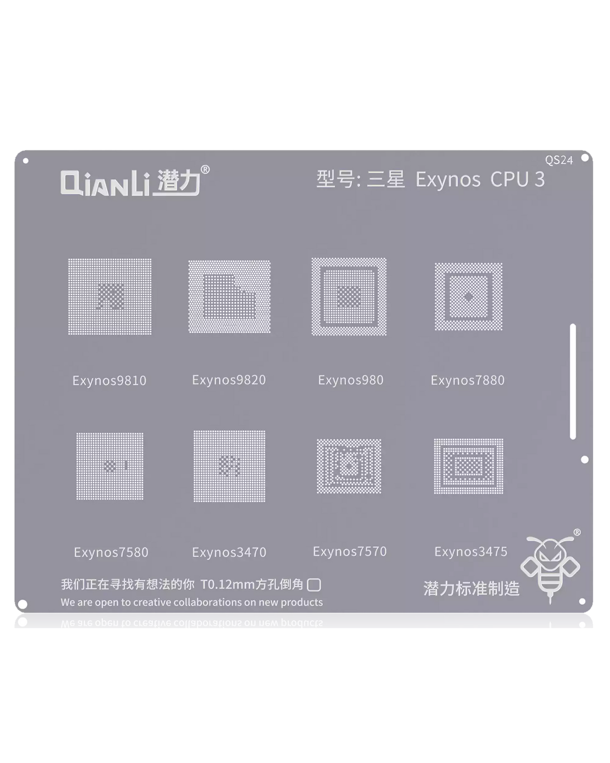 Bumblebee Stencil (QS24) Samsung Exynos CPU3 (Qianli) 9810 / 9820 / 980 / 7880 / 3475 / 7580 / 3470 / 7570