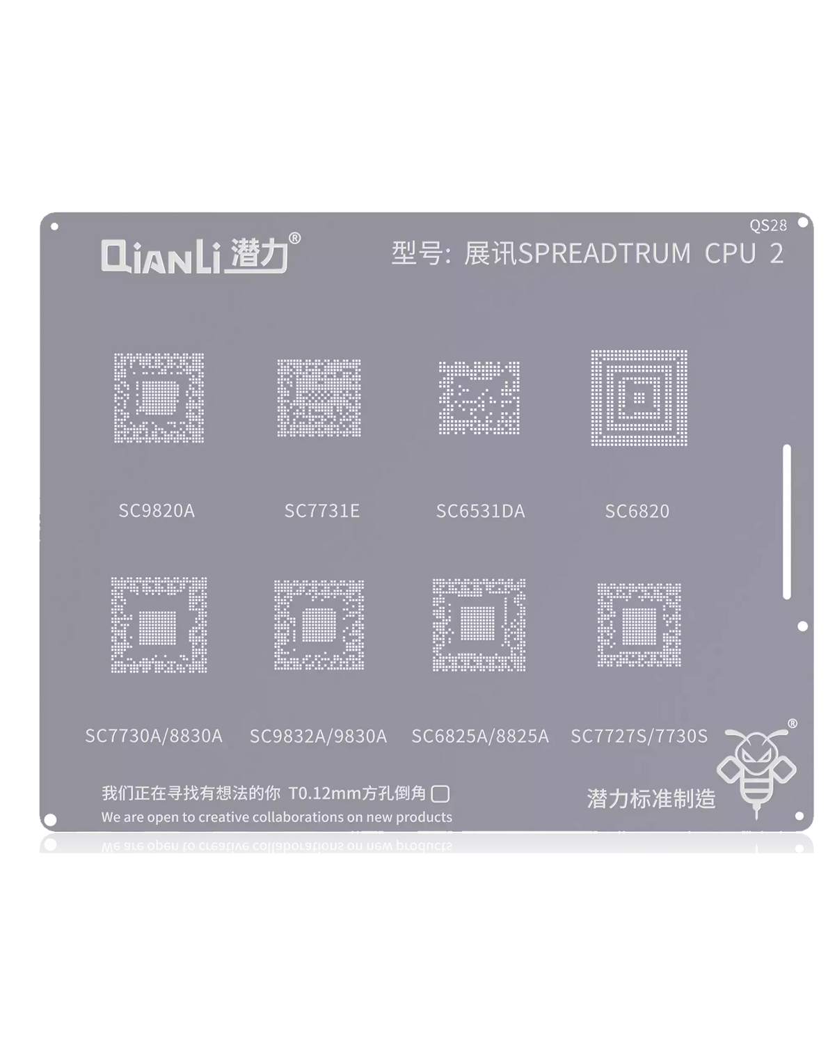 Bumblebee Stencil (QS28) SPREADTRUM CPU2 SC9820A / SC7731E / SC7730A / 8830A / SC9832A / 9830A / SC6531DA / SC6820 / SC6825A / 8825ASC7727S / 7730S (Qianli)