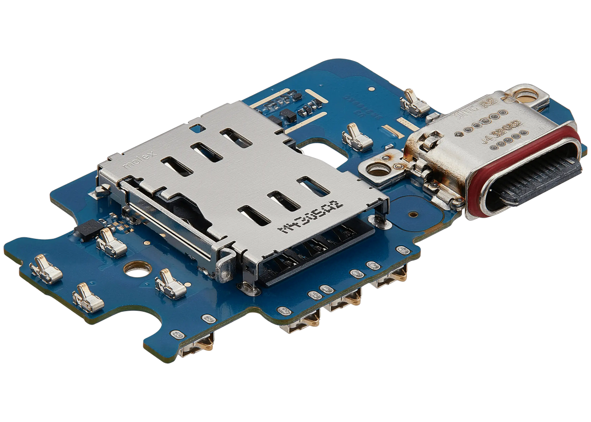 Charging Port Board With Sim Card Reader Compatible For Samsung Galaxy S24 5G (S921D) (International Version) (Premium)