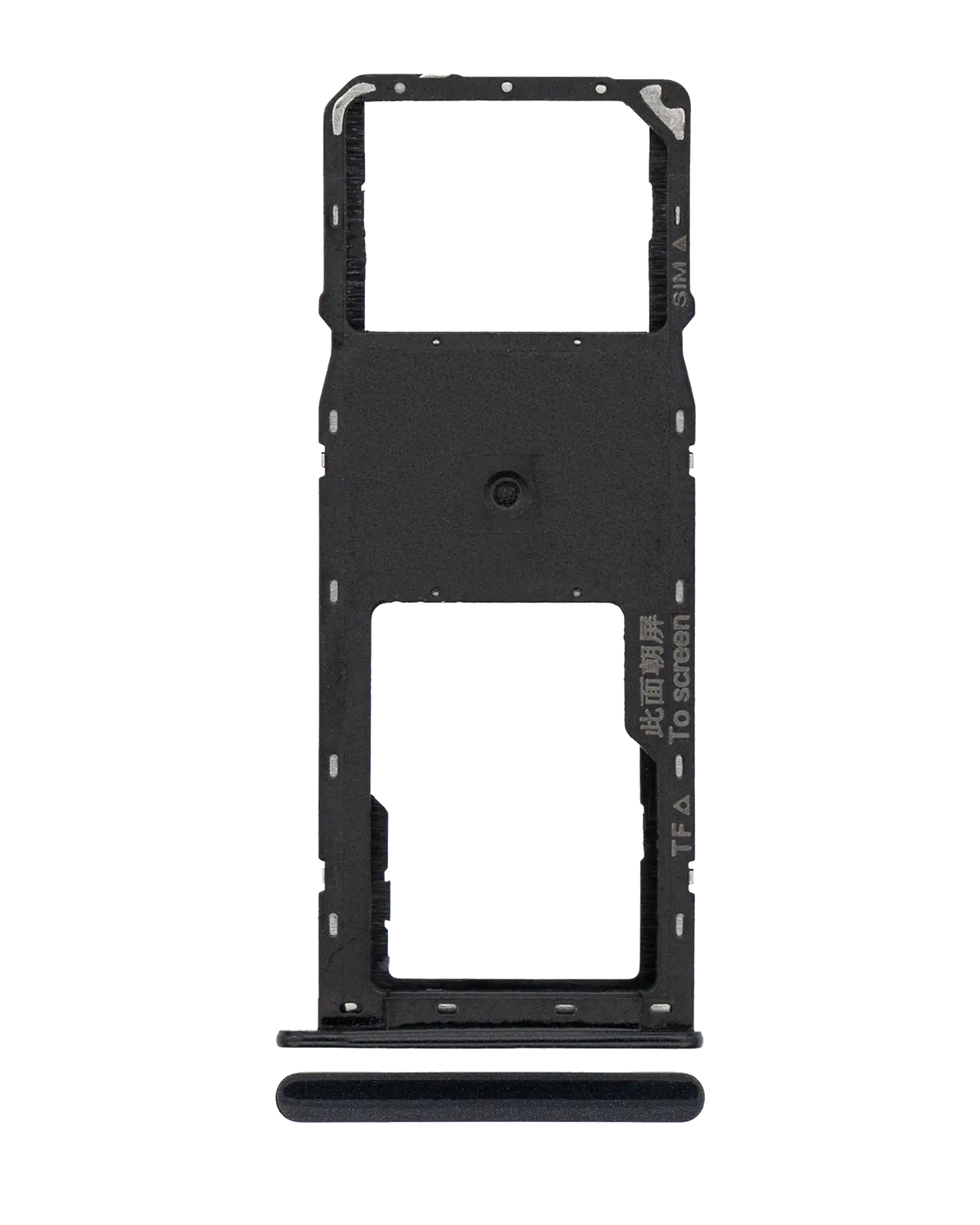 Single Sim Card Tray Compatible For Samsung Galaxy A10S (A107 / 2019) / A20S (A207 / 2019) (Black)