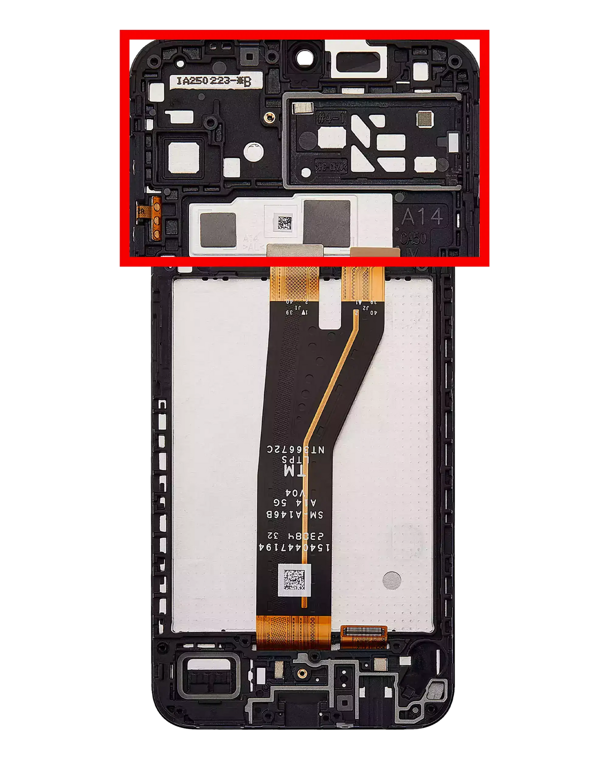 LCD Assembly With Frame Compatible For Samsung Galaxy A14 4G (A145F / A145M / 2023) / A14 5G (A146B / 2023) (International Version) (Service Pack) (All Colors)