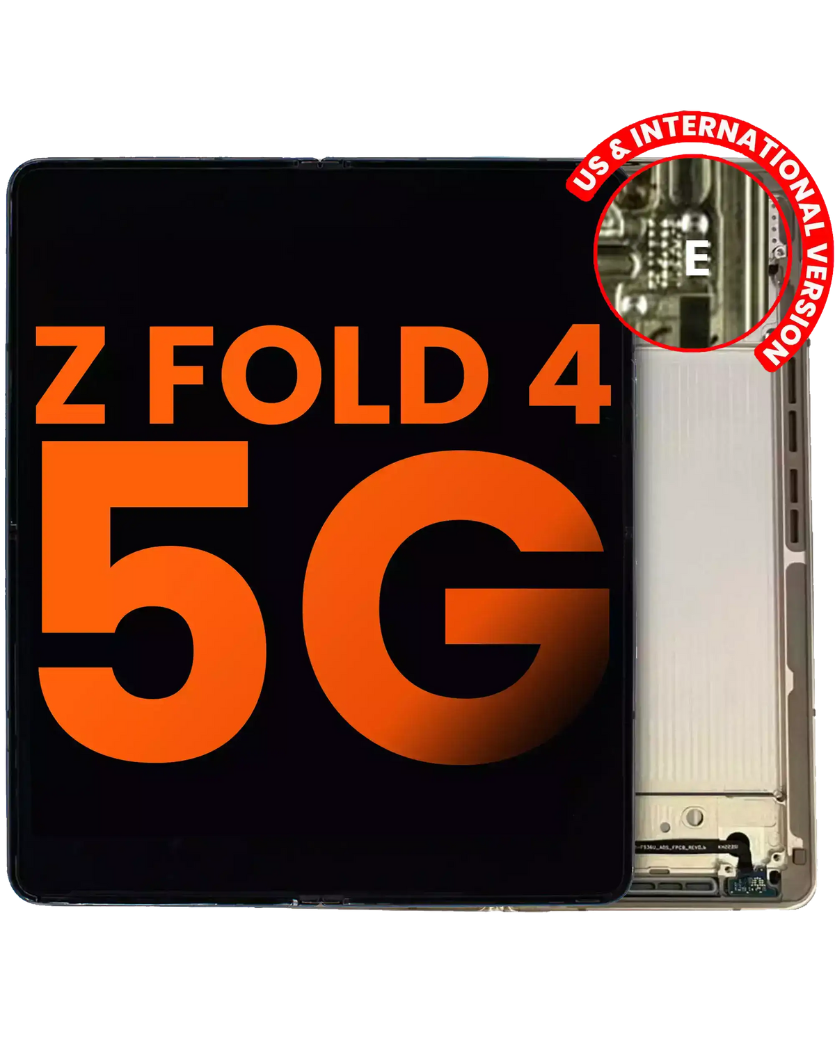 Inner OLED Assembly With Frame Compatible For Samsung Galaxy Z Fold 4 5G Replacement (US & International) (Blemish: Grade C) (Beige)